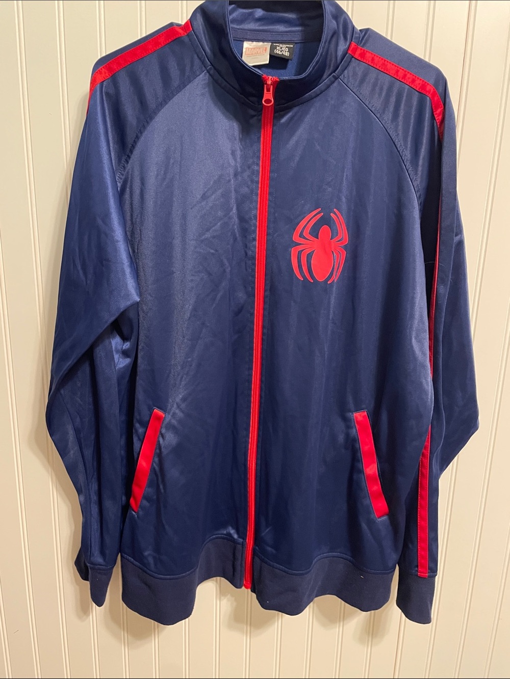 Marvel Navy and Red Spider Logo Track Windbreaker